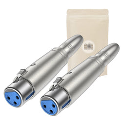 2X Adaptateur XLR Femelle 3 pins vers Gros Jack 6,35 mm Femelle Stereo Micro Enceinte Audio