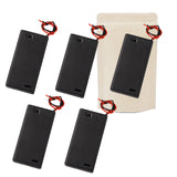 5X Armature Support Boite boitier carré pour 2 Piles Batteries AAA avec Fils Noir Rouge coupleur