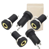 5X Embase Prise Mini Jack Stereo 3,5 mm Femelle plaqué Or 18k façade écrou