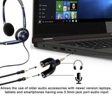 2X Séparateur Micro - Casque pour Prise Mini Jack 3,5 TRRS vers 2 Prises l'une pour Le Micro l'autre pour Le Casque Audio