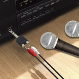 3X Doubleur séparateur Gros Jack 6,35 mm Stereo vers 2 Prises RCA Femelle Mono Signal Splitter minijack Audio HiFi